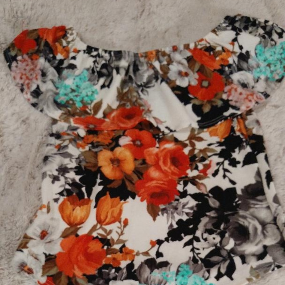 Touch Me Floral Off the Shoulder Body Suit -XL